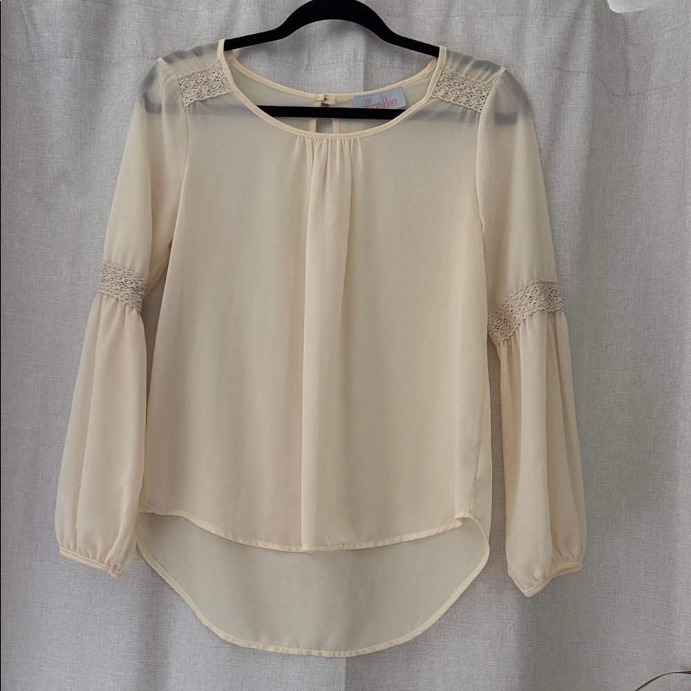 Charlee Sheer Cream Women's Blouse